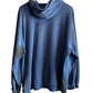 Vintage Thrashed Nike Blue Center Swoosh Hoodie Size XL