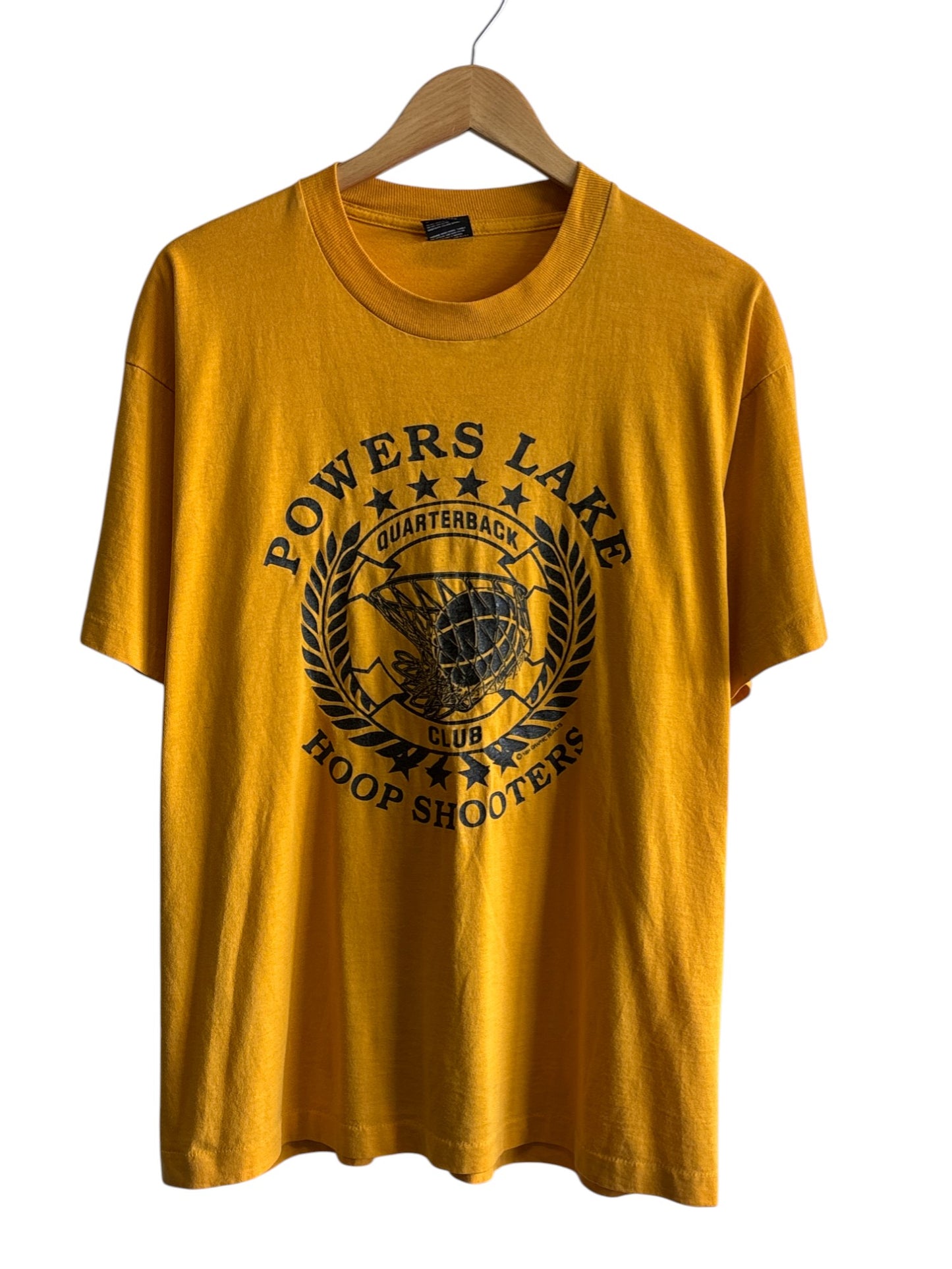 Vintage 90's Power Lake Quarterback Club Hoop Shooters Graphic Tee Size XL