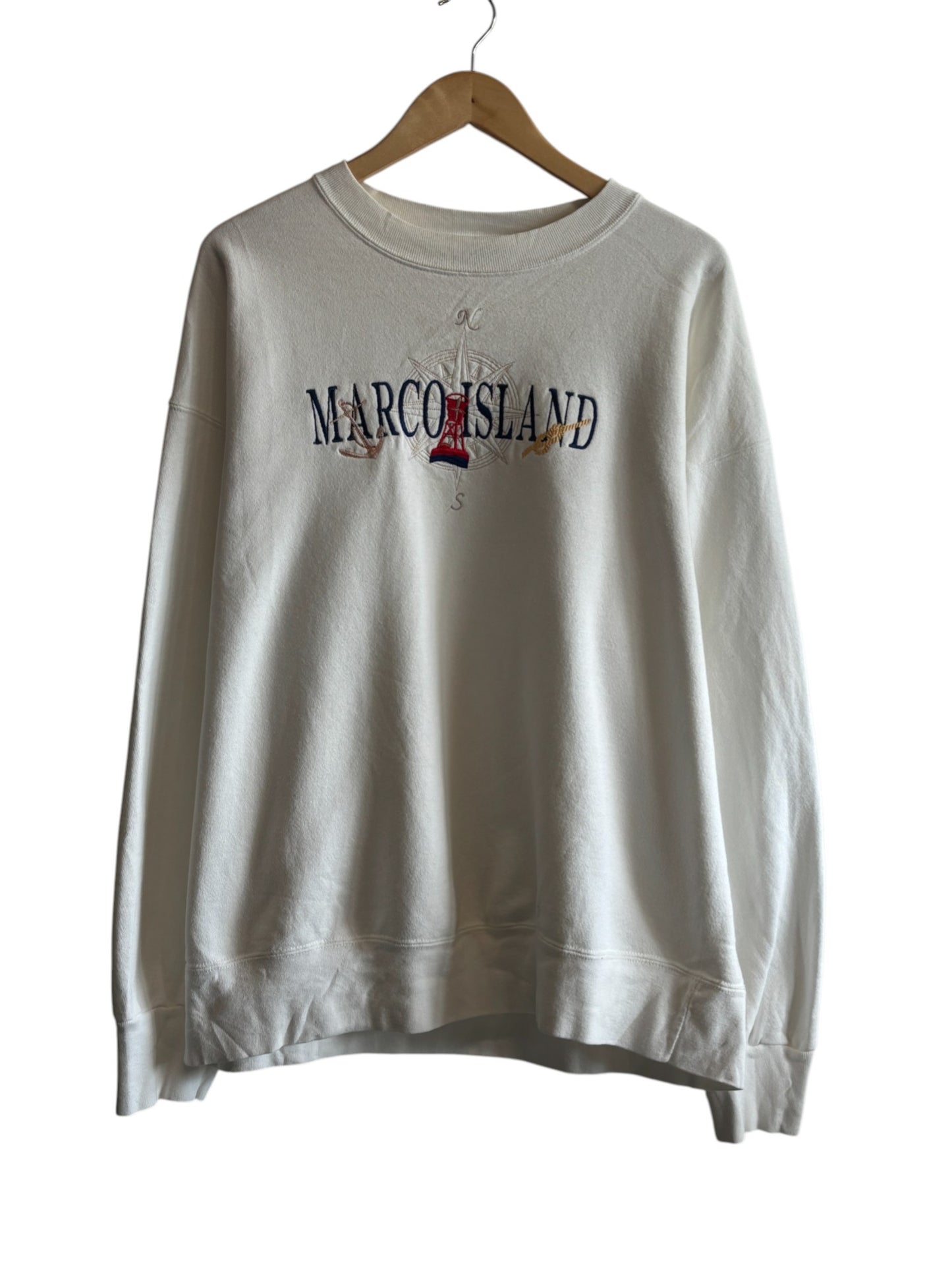 Vintage 90's Marco Island Embroidered Sailing Crewneck Sweater Size XXL