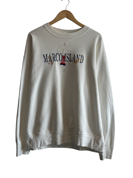 Vintage 90's Marco Island Embroidered Sailing Crewneck Sweater Size XXL