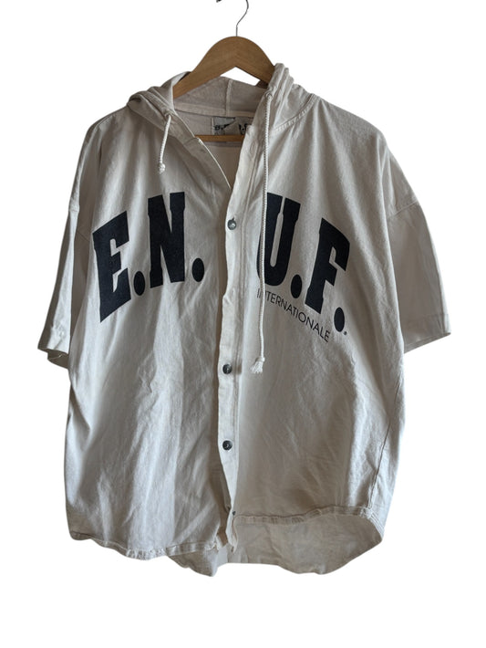 Vintage 90's ENUF Internationale Button Up Short Sleeve Shirt Size Medium