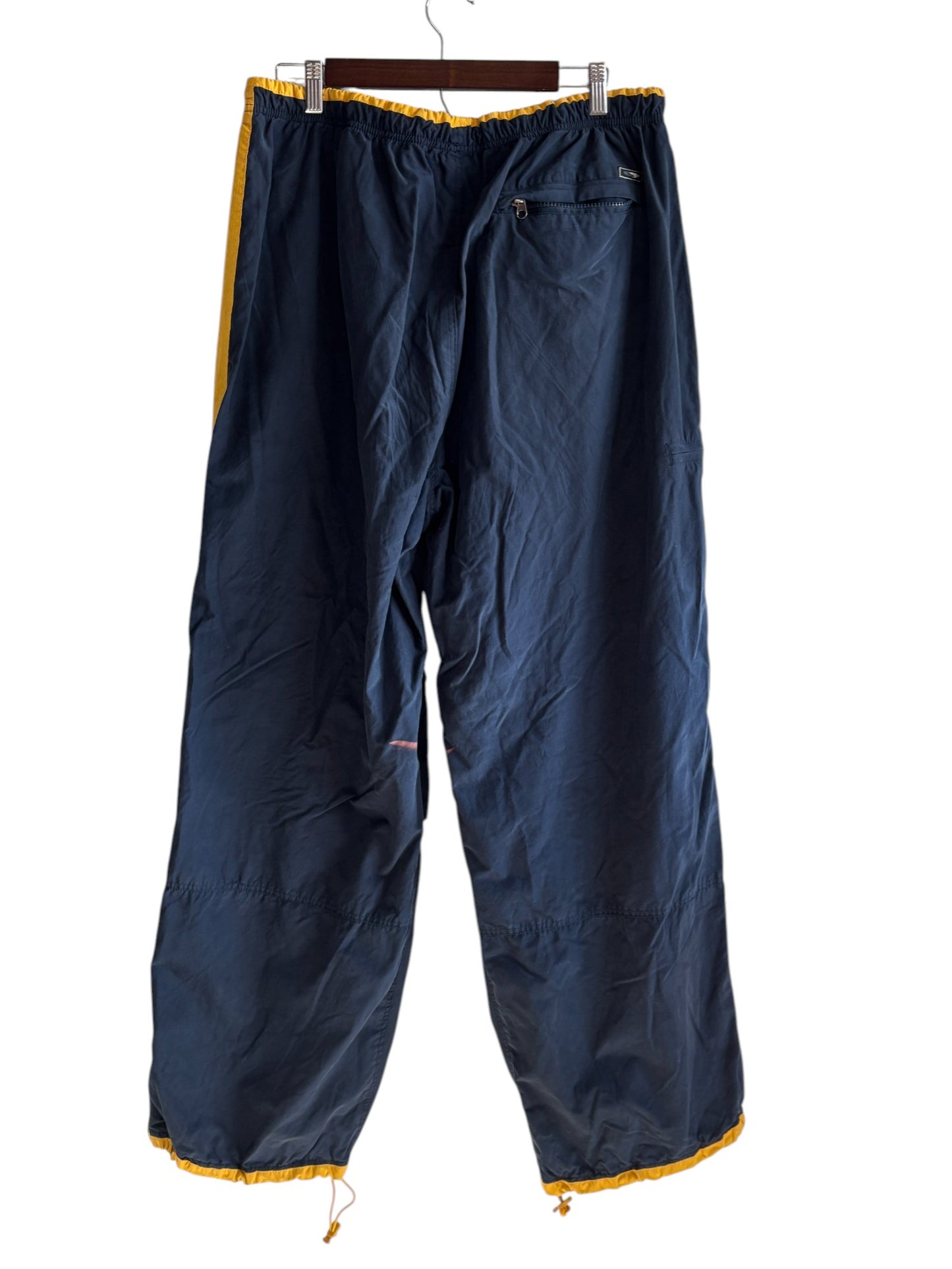 Vintage Y2K Ying Yang Navy Blue Yellow Track Pants Size XL