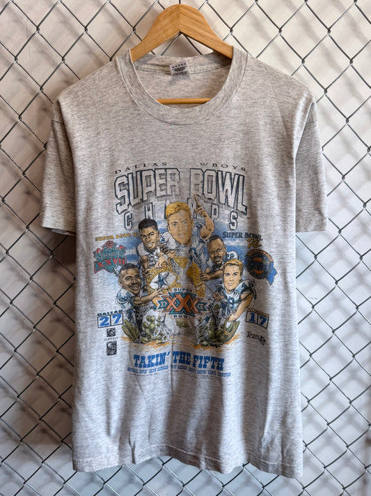 Vintage Dallas Cowboys Super Bowl Champions Big Head Cartoon Tee Size Large