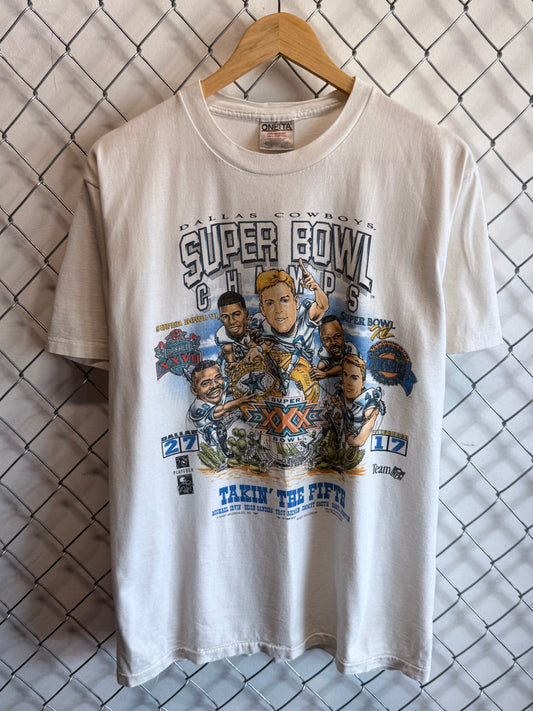 Vintage Dallas Cowboys Super Bowl Champions Big Head Cartoon Tee Size Large