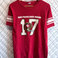 Vintage 80's Champion San Francisco 49ers Jersey Style Tee Size Large