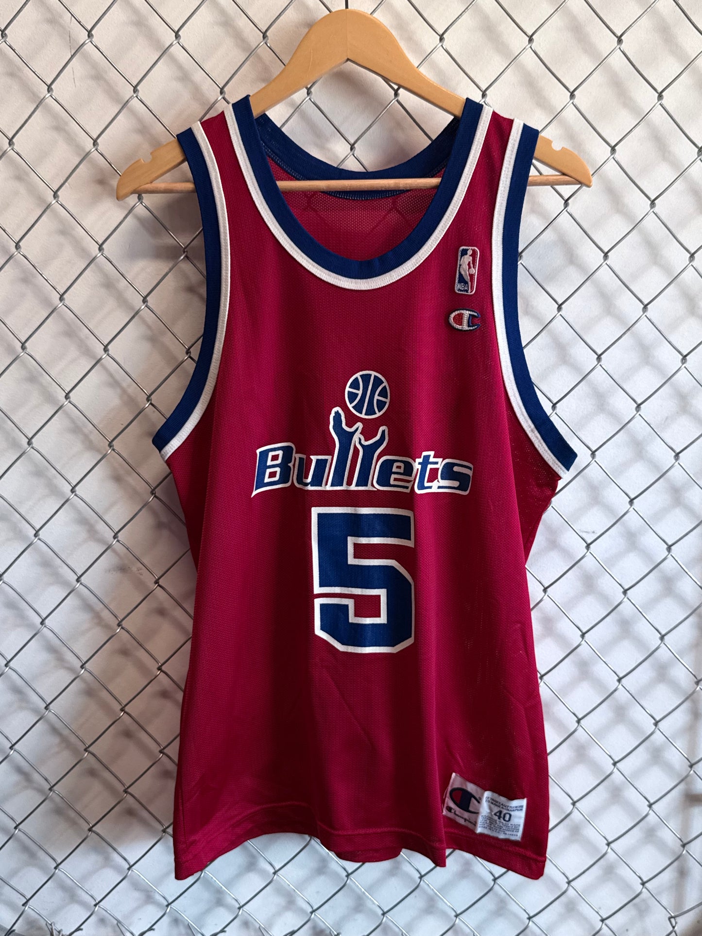 Vintage 90's Champion Washington Bullets Juwan Howard #5 Jersey Size 40 (L)