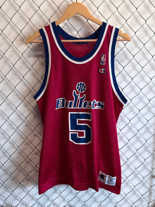 Vintage 90's Champion Washington Bullets Juwan Howard #5 Jersey Size 40 (L)