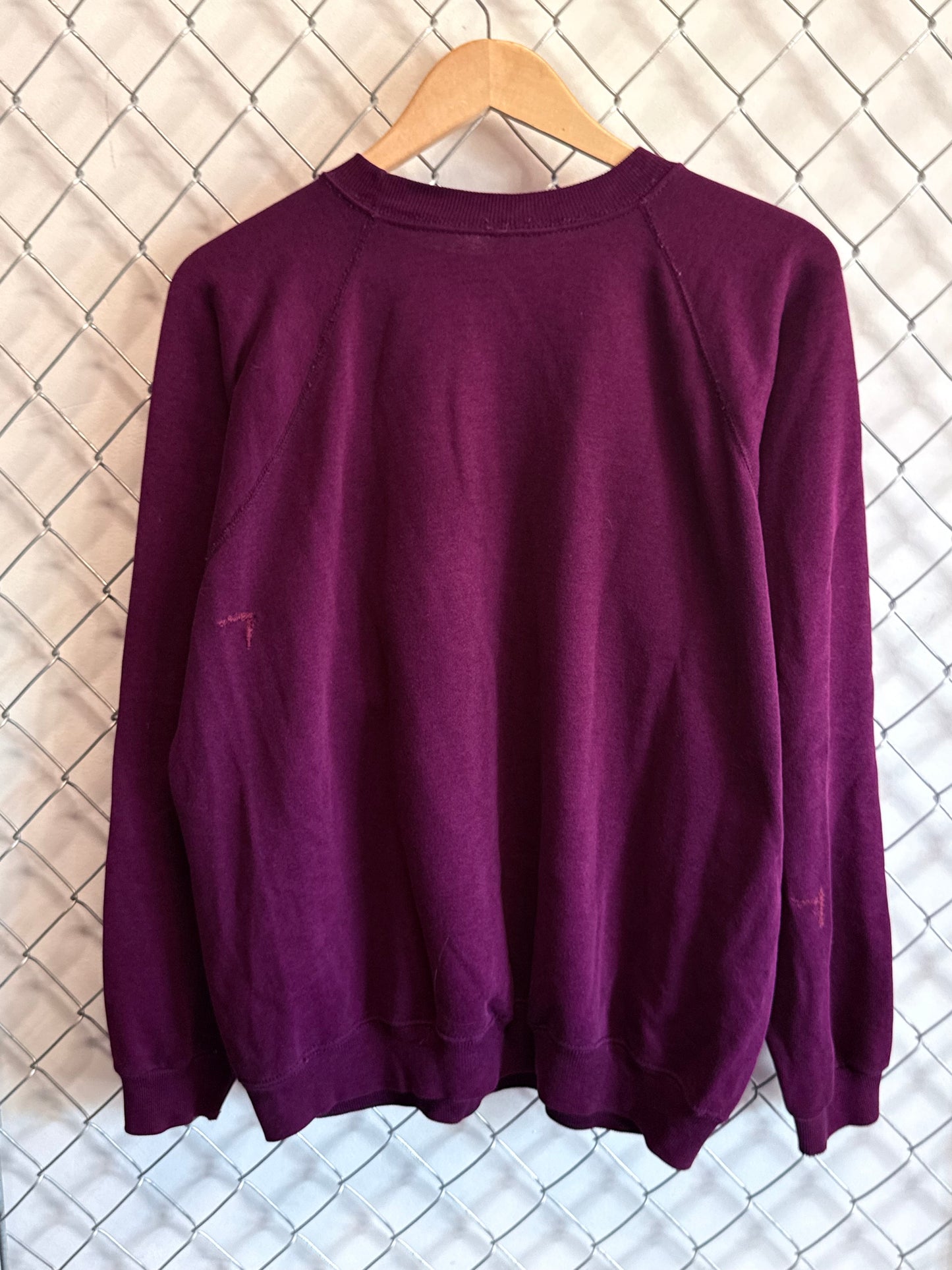 Vintage 90's Maroon Mountain Scene Nature Crewneck Sweater Size Large