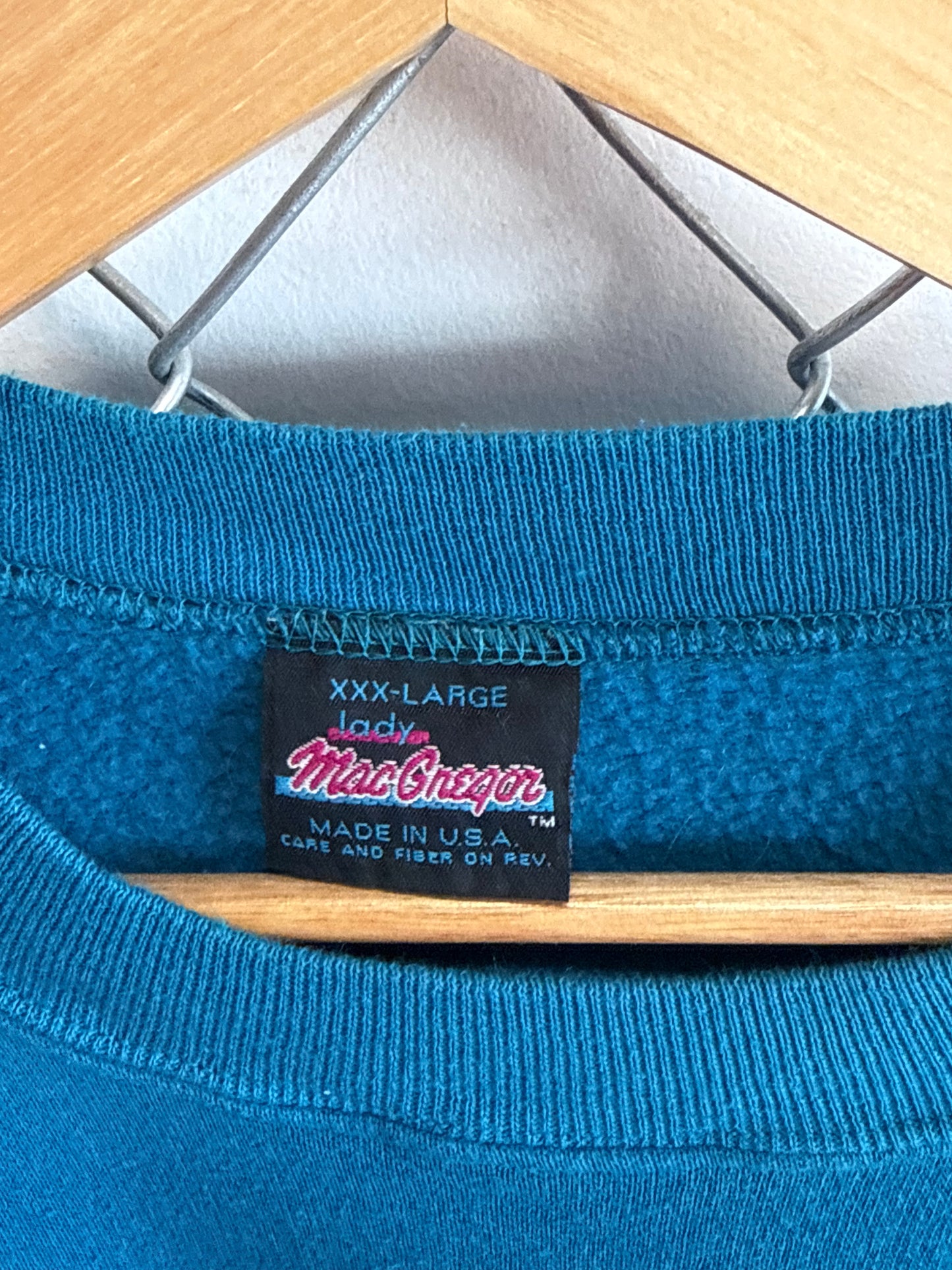 Vintage 90's Women's Blue Blank Crewneck Sweater Size 3XL