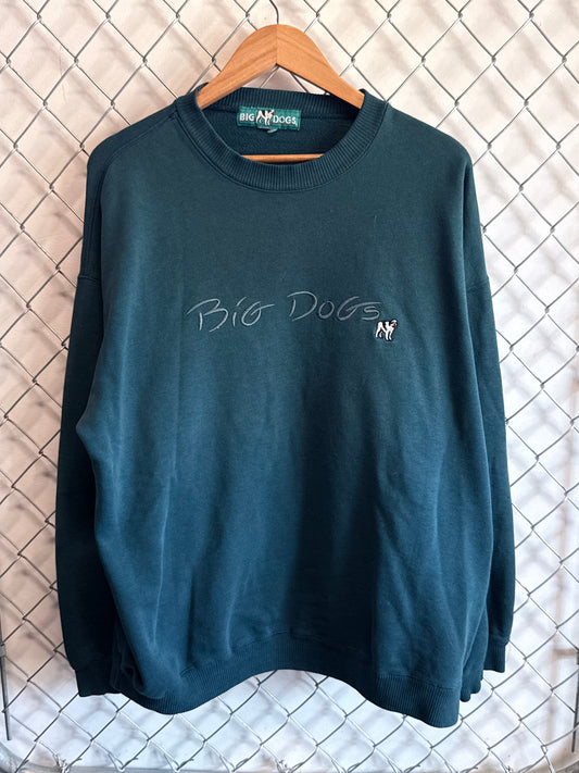 Vintage 90's Big Dogs Classic Logo Spellout Crewneck Sweater Size 2XL