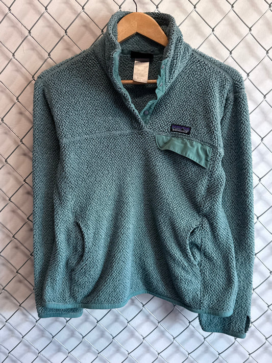 Patagonia Women's Teal Snap T Sweater Size Large
