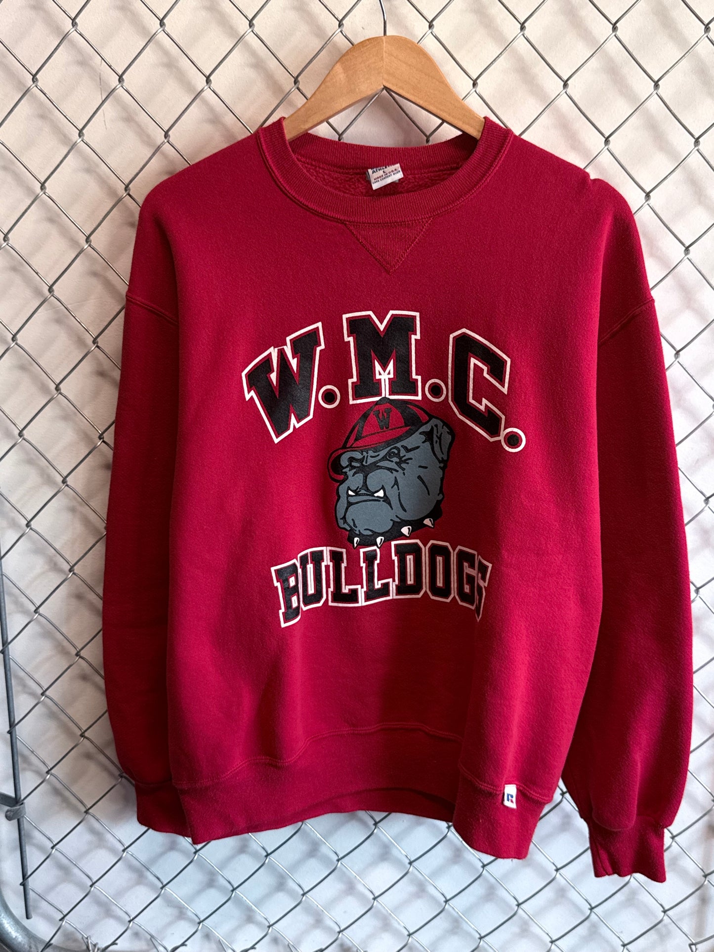 Vintage 90's WMC Bulldogs Collegiate Sweater Russell Athletic Size Large