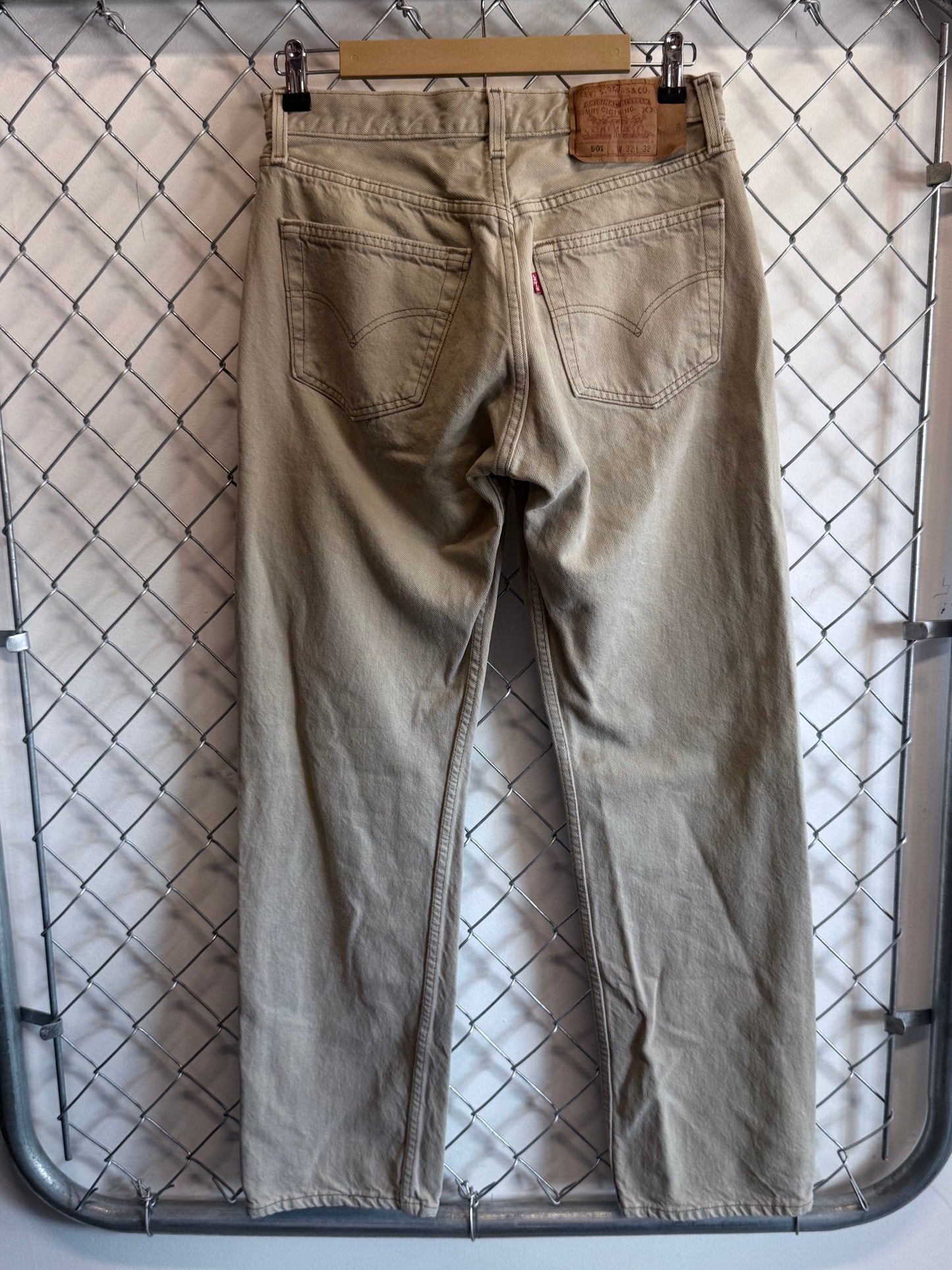 Vintage Levi's Made in USA Tan Denim Jeans Size 30x30