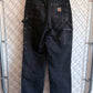 Carhartt Black Distressed Double Knee Carpenter Pants Size 29x32