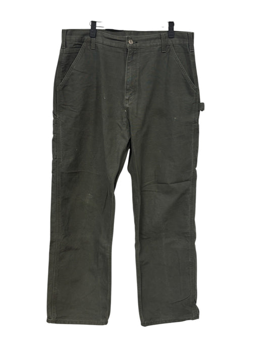 Vintage Carhartt Moss Green Dungaree Fit Carpenter Pants Size 35x32