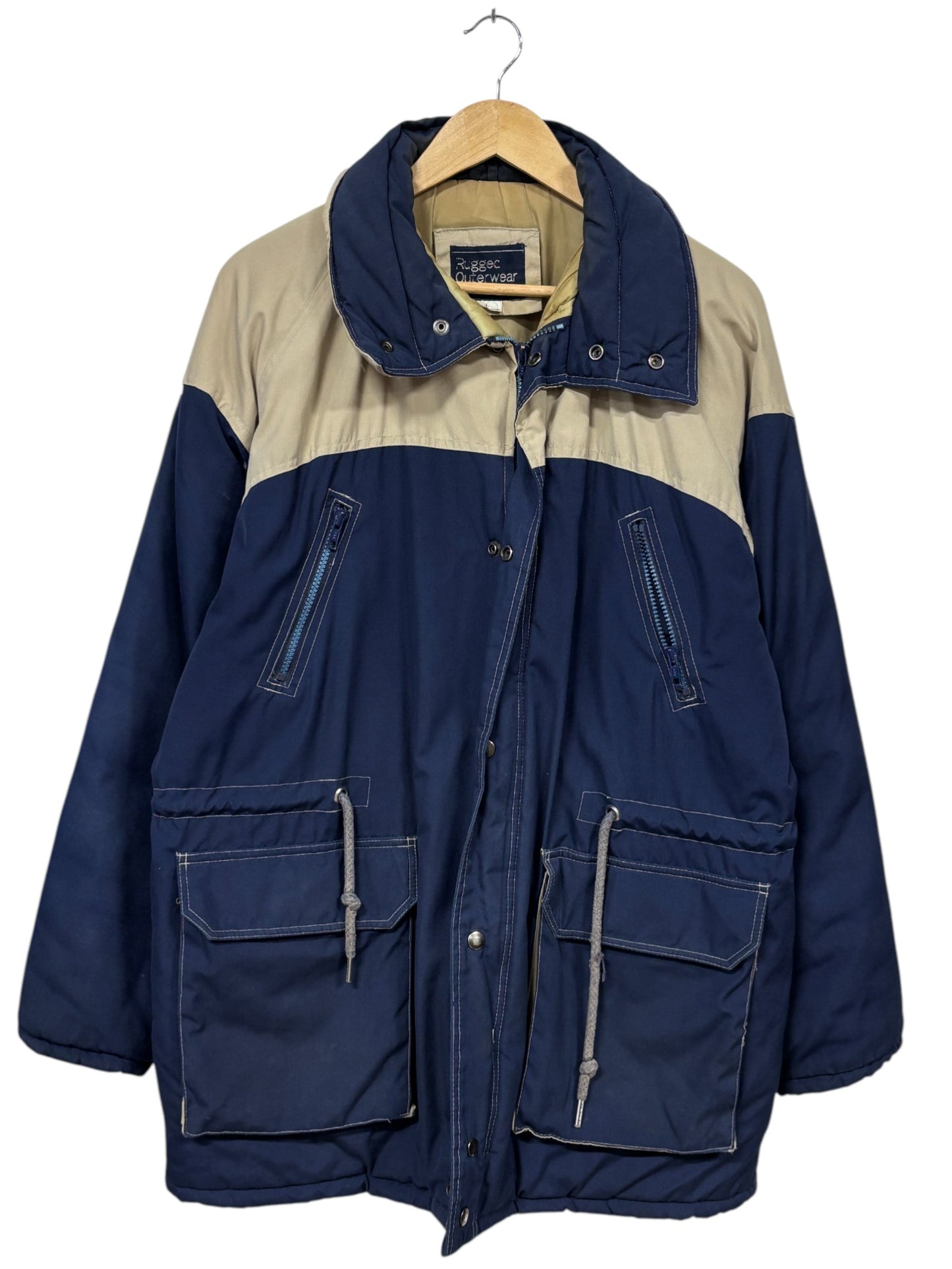 Vintage 70's JC Penney Two Tone Winter Parka Jacket Size Large