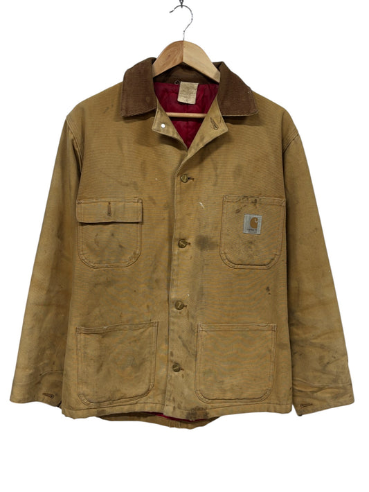 Vintage Carhartt Brown Chore Coat Red Liner Size Large