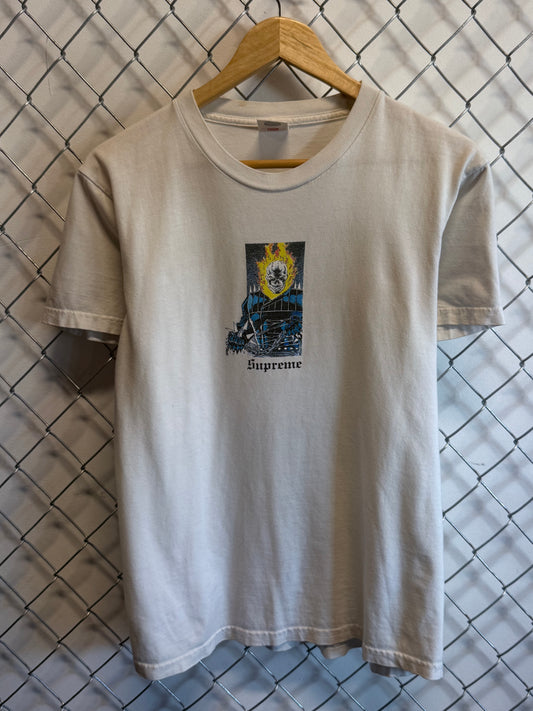 Supreme SS19 Ghost Rider Graphic Tee White Size Small
