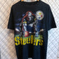Vintage Liquid Blue Pittsburgh Steelers Steely Football Tee Size Large