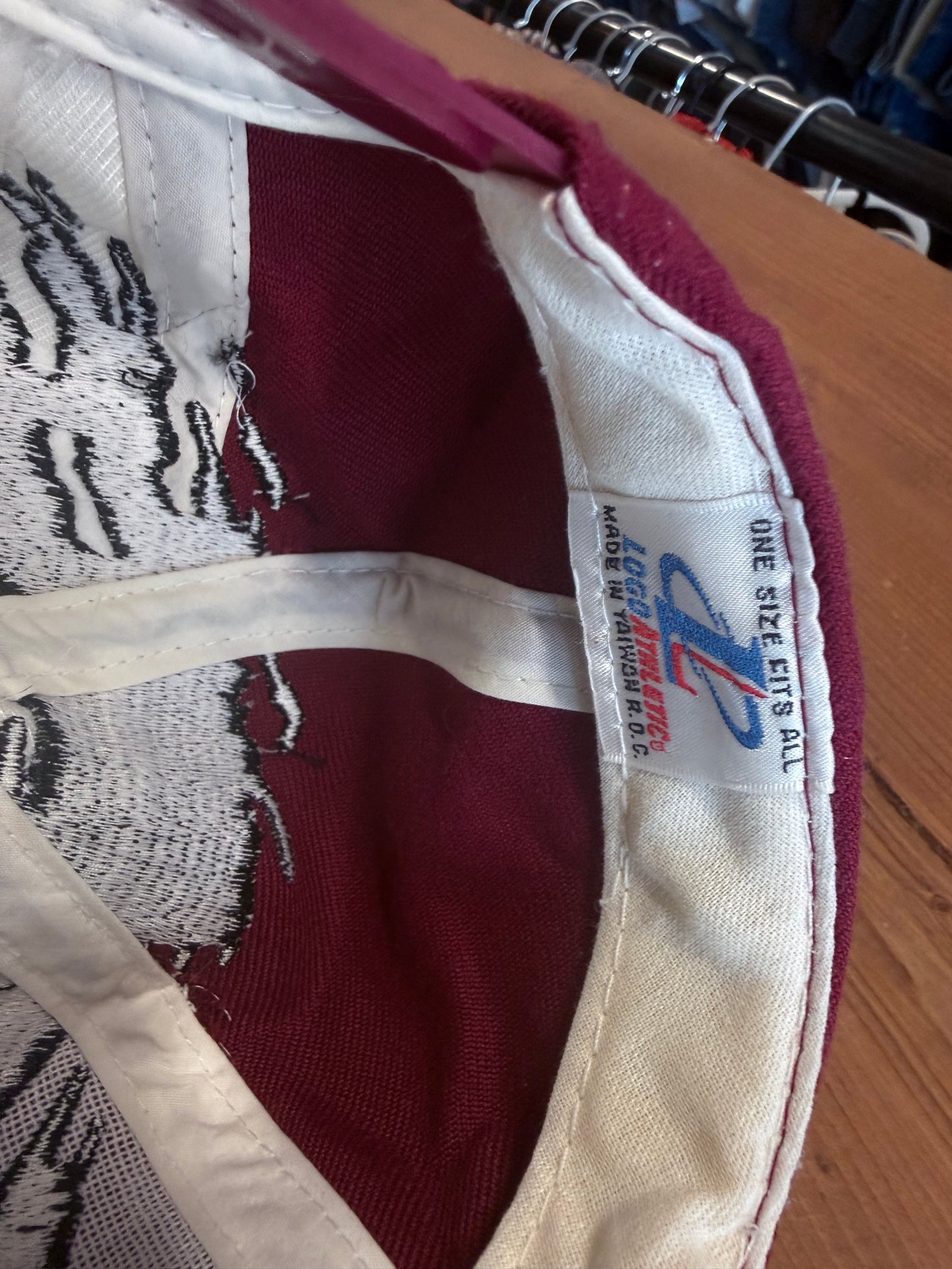 Vintage 90's Logo Athletic U Mass Paint Splatter Splash Snapback Hat