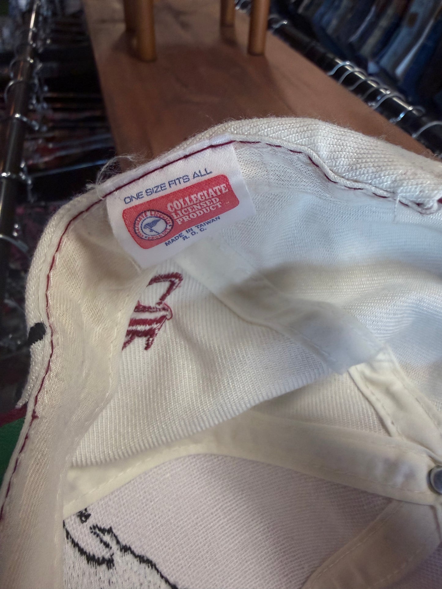Vintage 90's Logo Athletic U Mass Paint Splatter Splash Snapback Hat