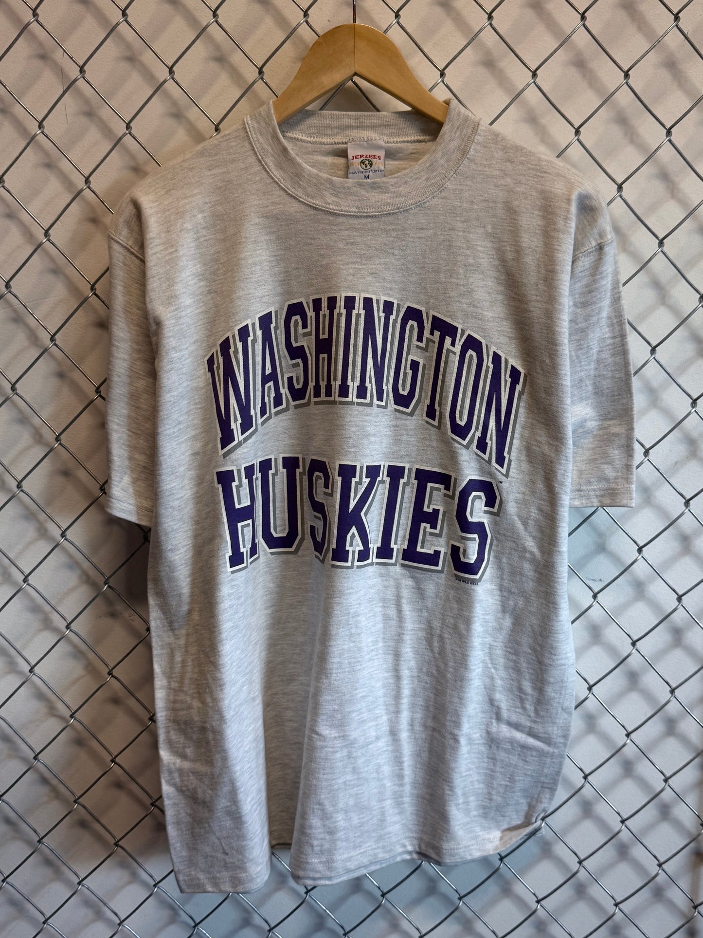 Vintage 90's Jerzees Washington Huskies Collegiate Graphic Tee Size Medium