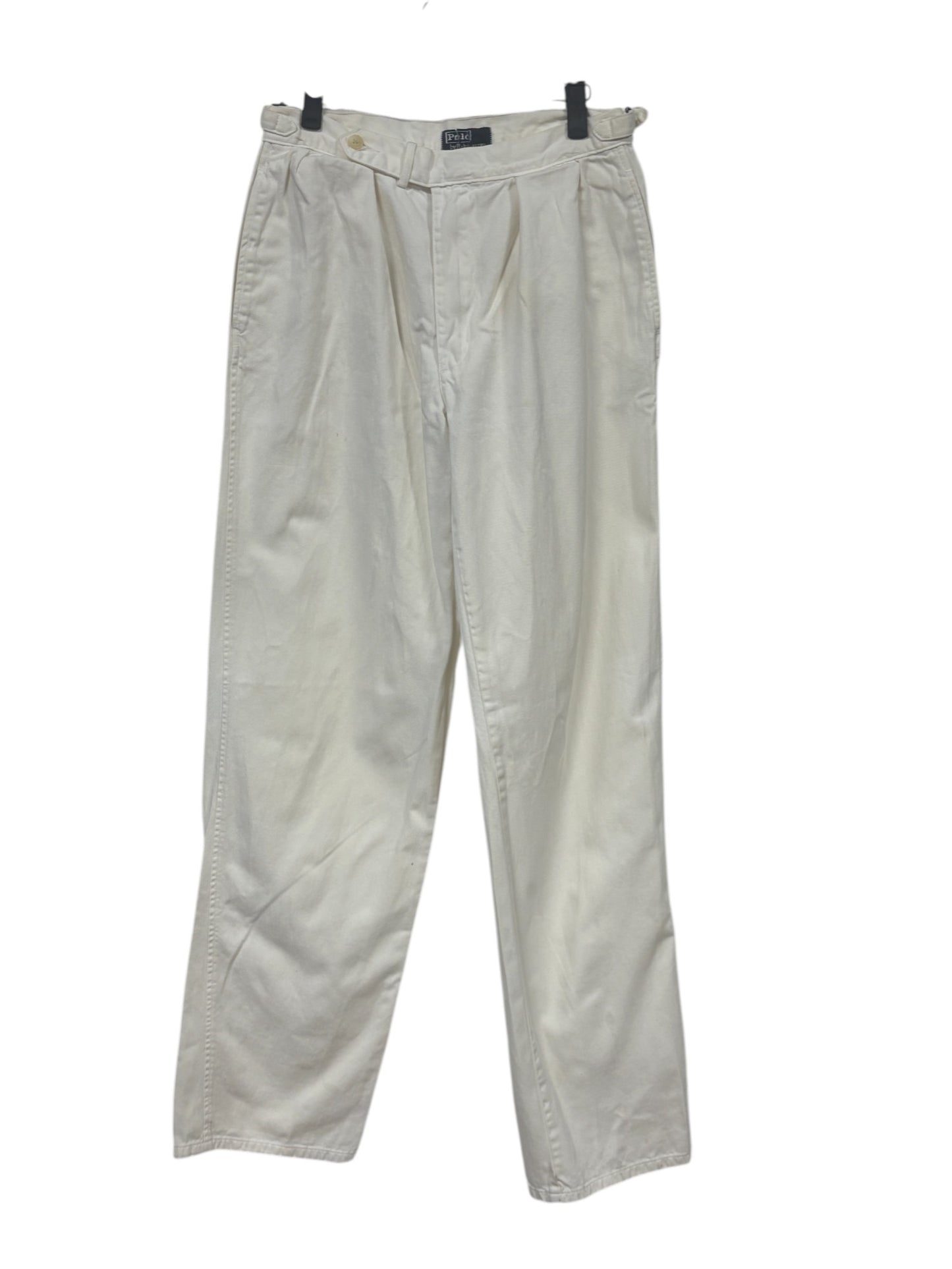 Vintage Polo Ralph Lauren Made in USA White Grunge Baggy Pants Size 28x35