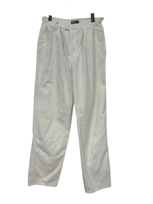 Vintage Polo Ralph Lauren Made in USA White Grunge Baggy Pants Size 28x35