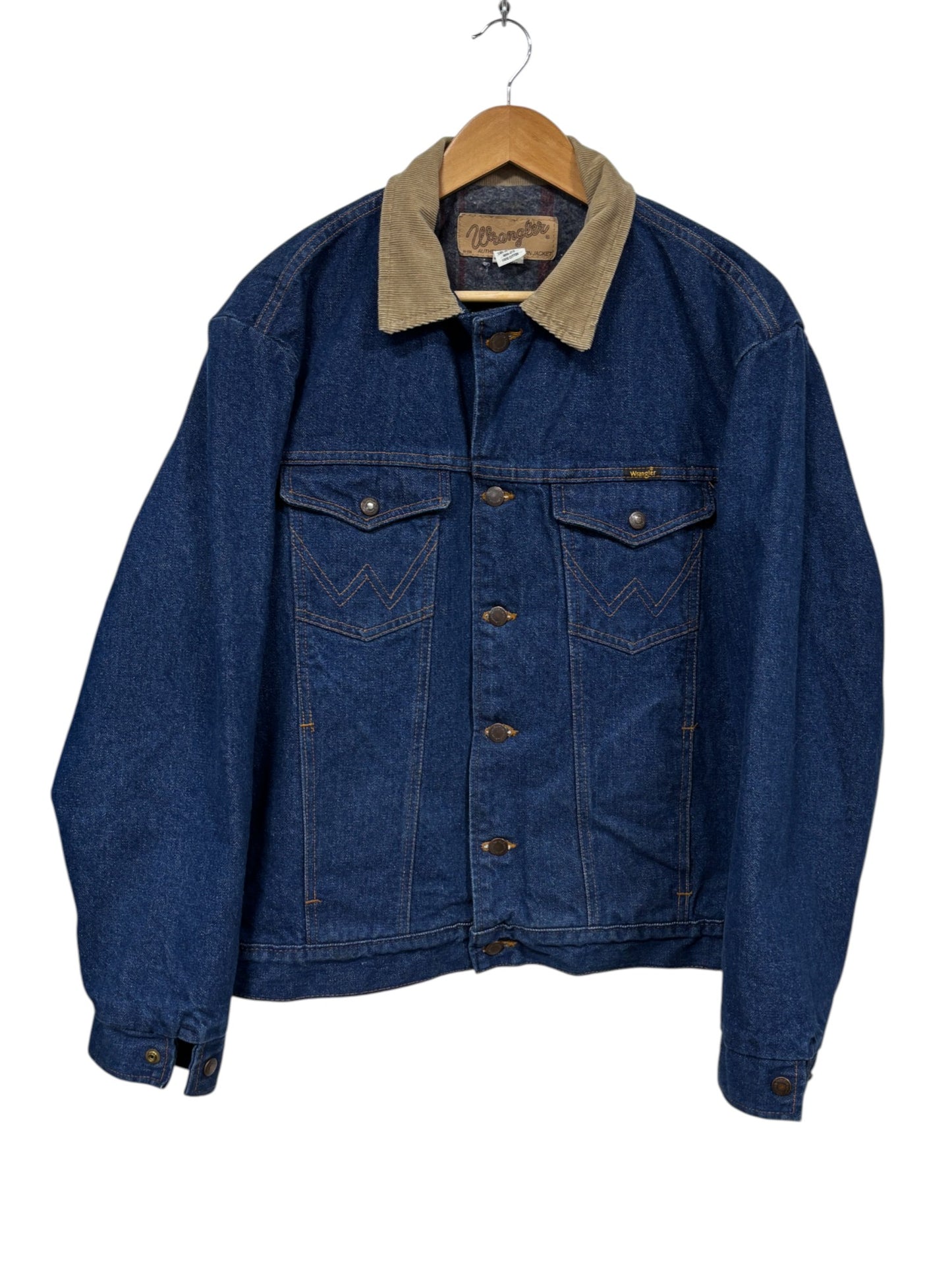 Vintage Wrangler Authentic Western Blanket Lined Denim Jacket Size Medium
