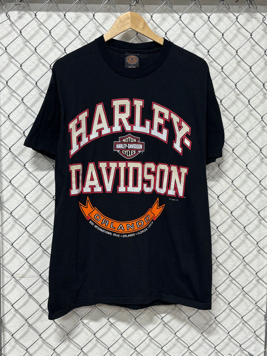 Vintage 90's Harley Davidson Orlando Florida Biker Graphic Tee Size Large