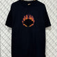 Vintage 90's Harley Davidson Felt Logo Flame Graphic Tee Size Large