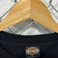 Vintage 90's Harley Davidson Felt Logo Flame Graphic Tee Size Large