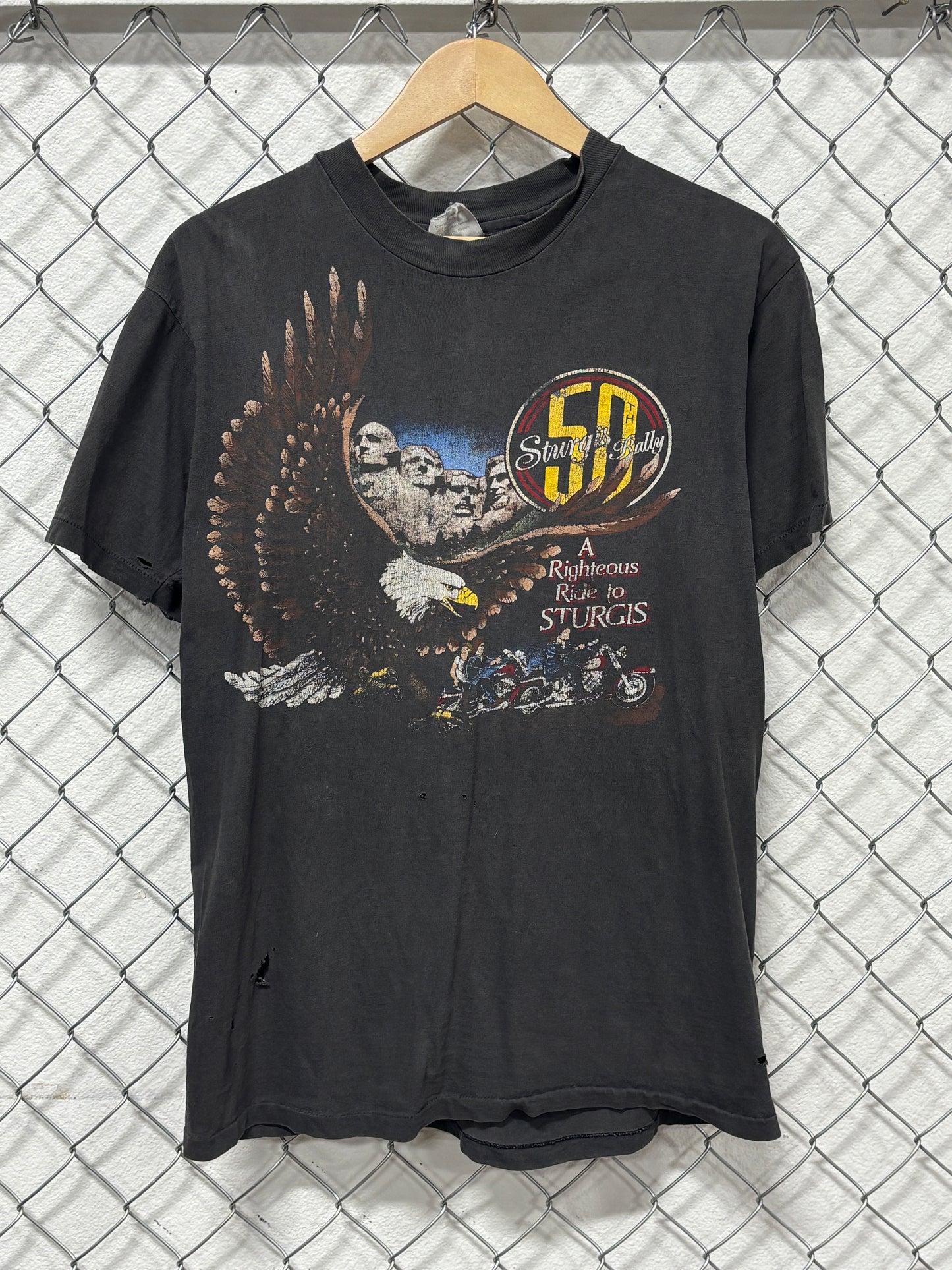 Vintage 1990 Harley Davidson 50th Anniversary Sturgis Fade Tee Size Large