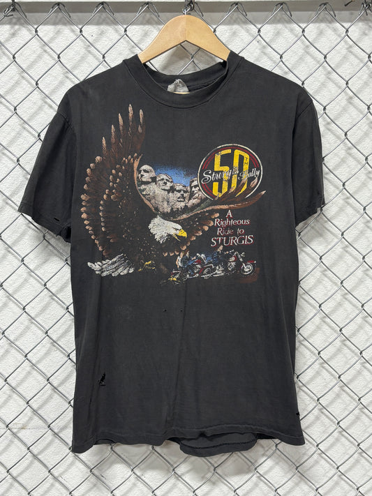 Vintage 1990 Harley Davidson 50th Anniversary Sturgis Fade Tee Size Large