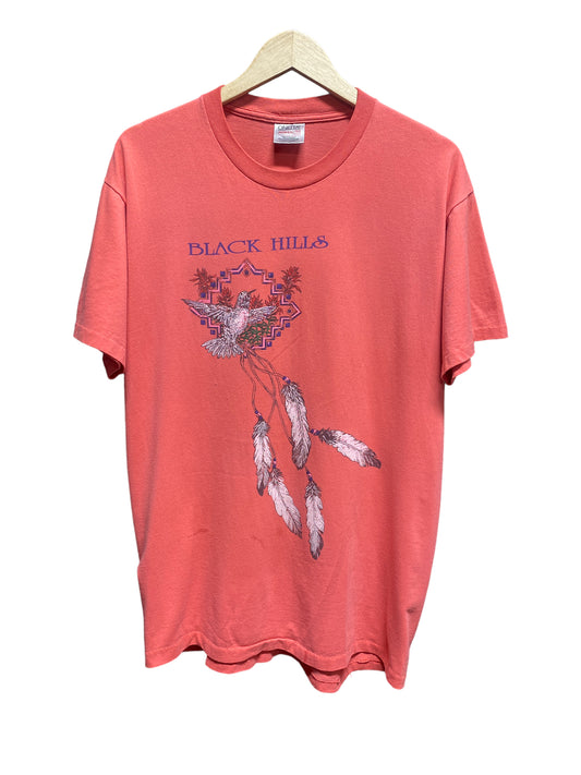 Vintage 90's Oneita Black Hills Graphic Tee Size Large