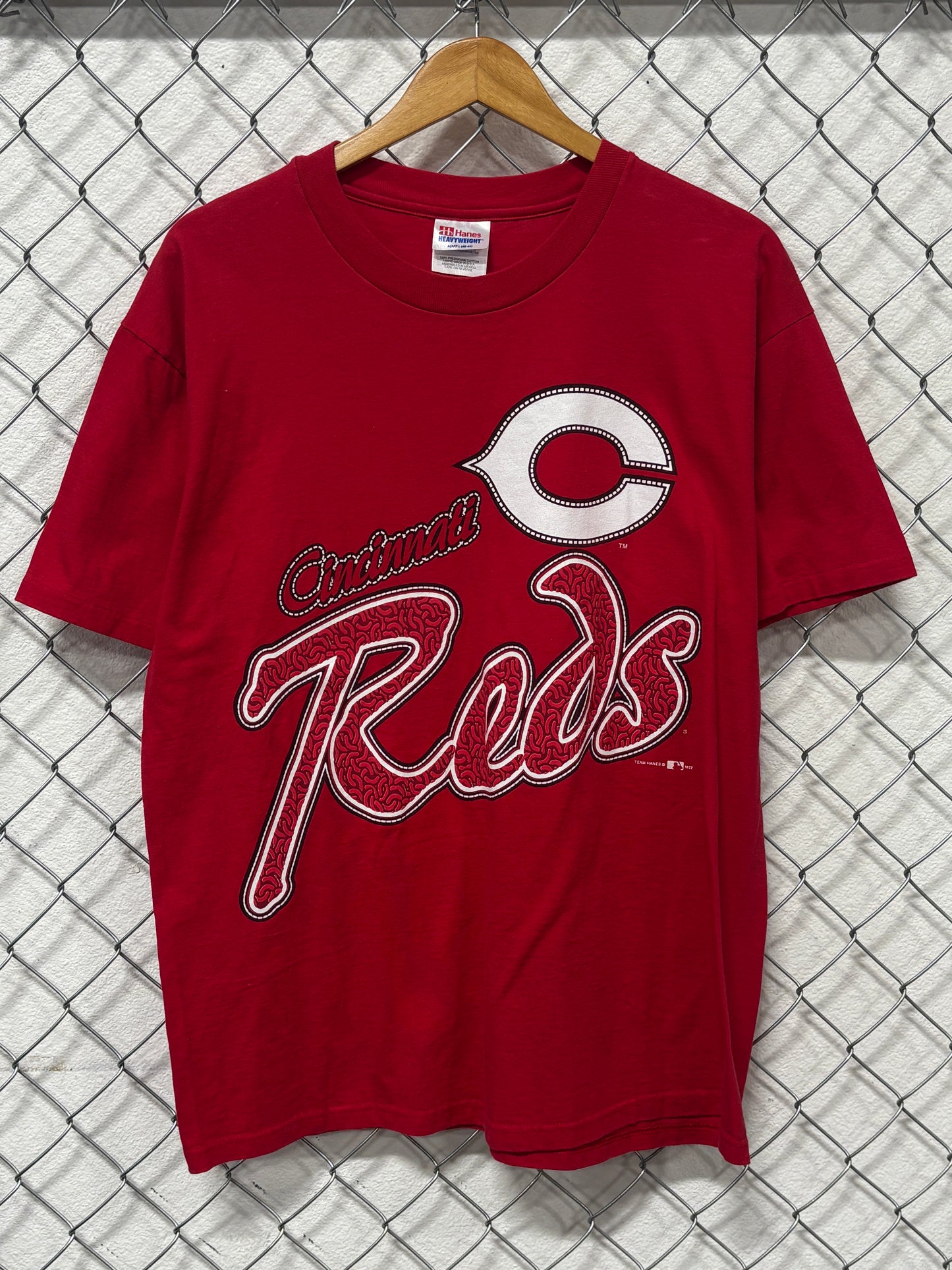 Vintage 90's Cincinnati Reds Baseball Big Print Graphic Tee Size Large