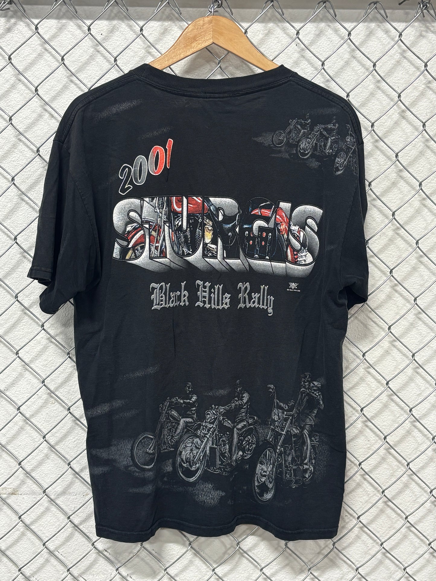 Vintage Harley Davidson Sturgis Black Hills All Over Print AOP Tee Size Large