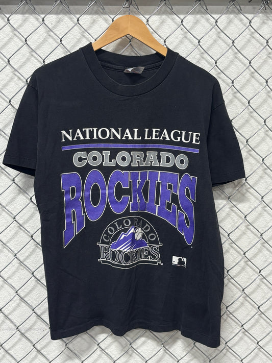 Vintage 90's Colorado Rockies National League Baseball Graphic Tee Size Large
