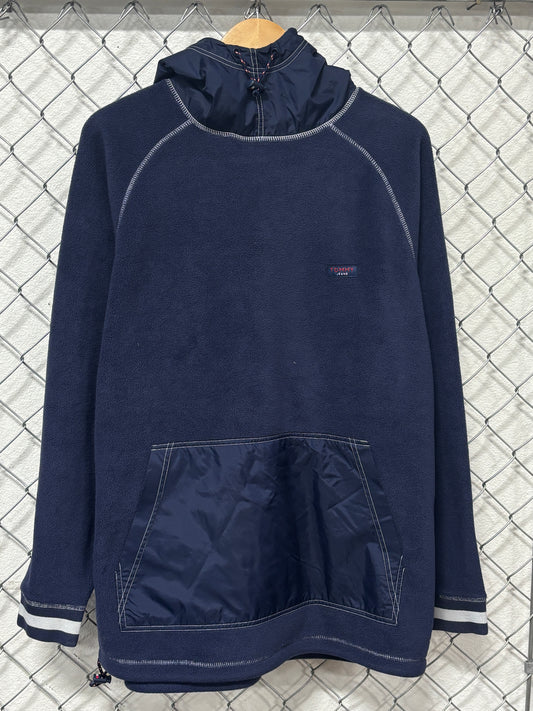 Vintage 90's Tommy Jeans Blue Fleece Hoodie Size Large