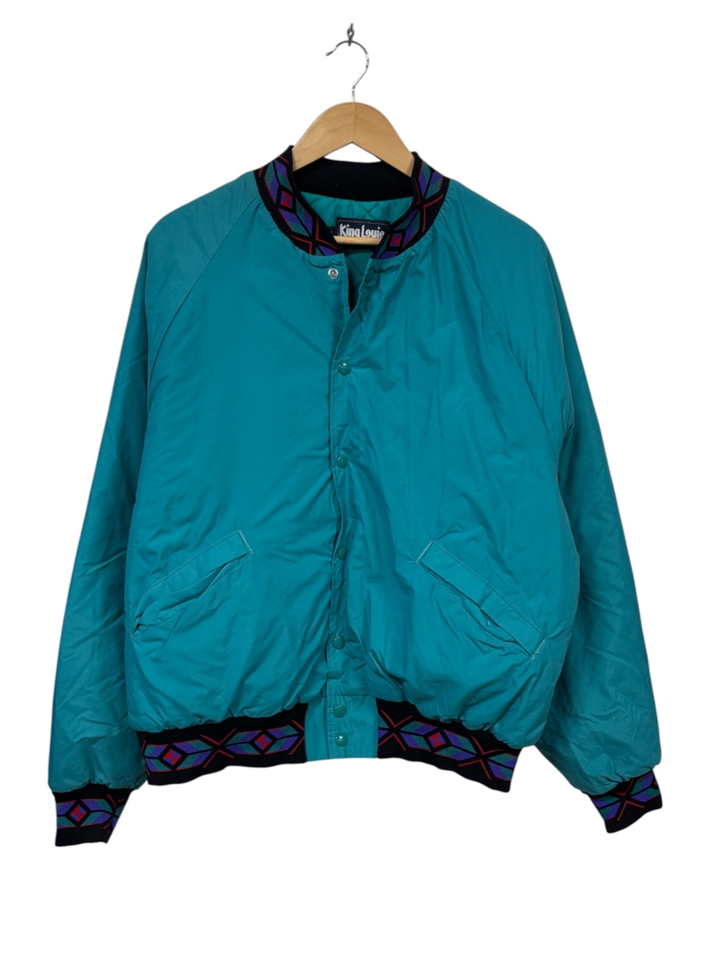 Vintage King Louie Aztec Stripe Zip Up Western Jacket Size XL