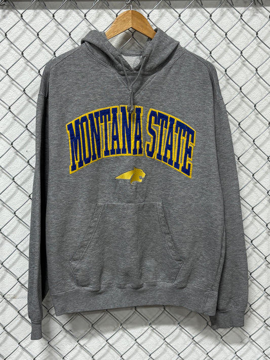 Vintage 90's Montana State University Bobcats Grey Hoodie Size XL