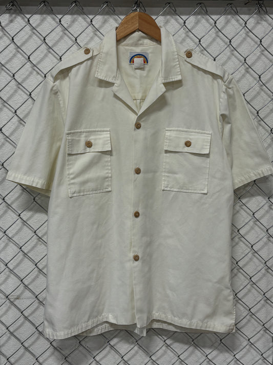 Vintage Made in Paradise Heavy Weight White Button Up Shirt Size XL