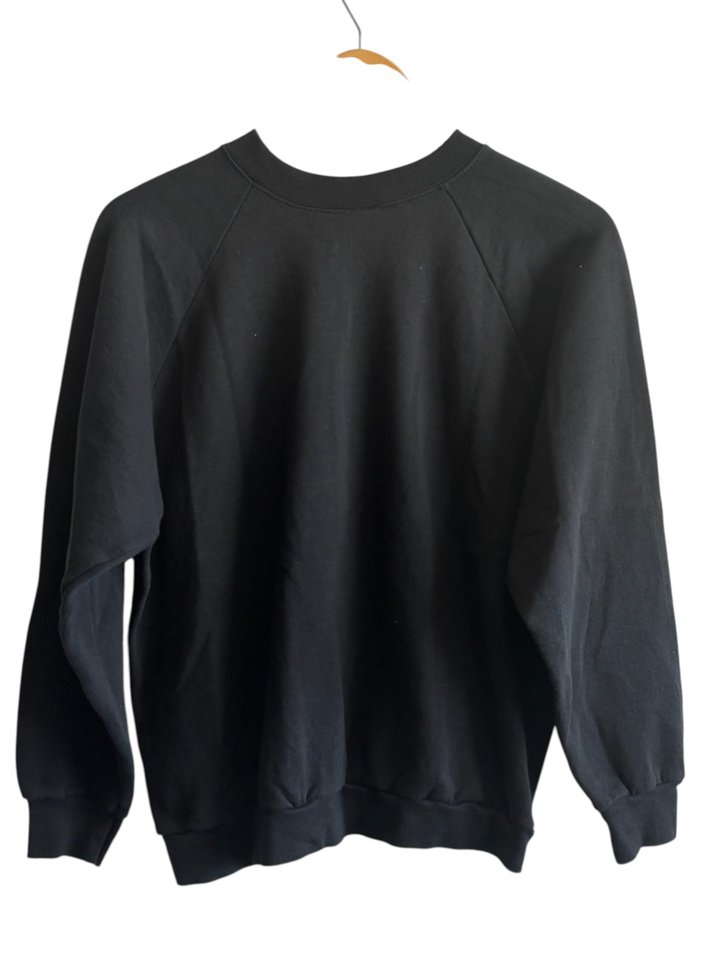 Vintage 90's Fruit of the Loom Black Bedazzled Skull Sweater Size Large