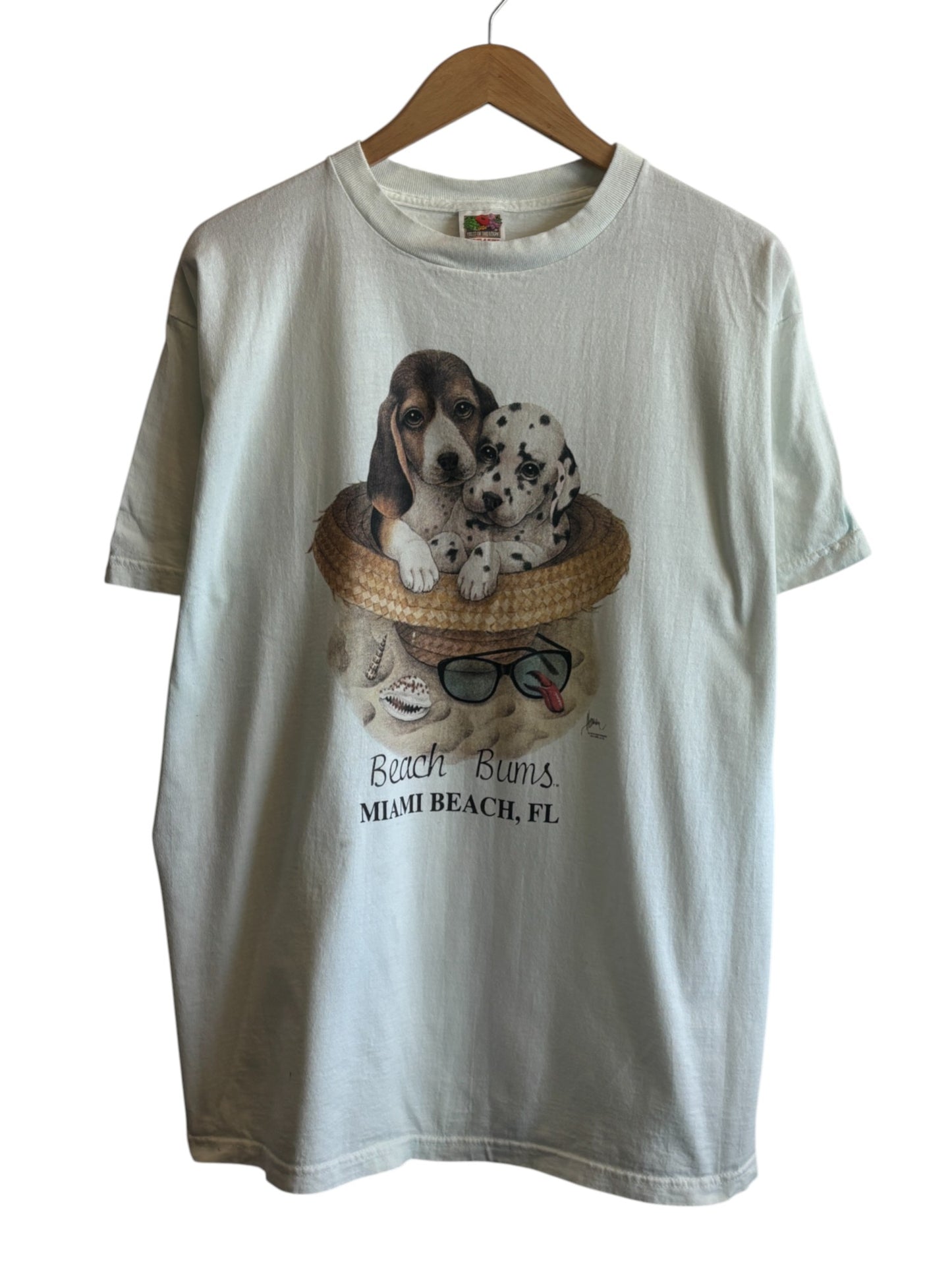 Vintage 90's Beach Bums Puppies Graphic Tee Size XL