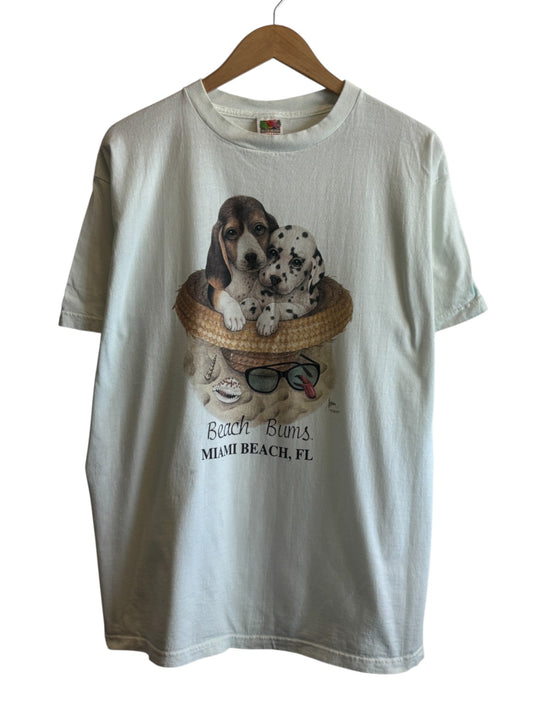 Vintage 90's Beach Bums Puppies Graphic Tee Size XL