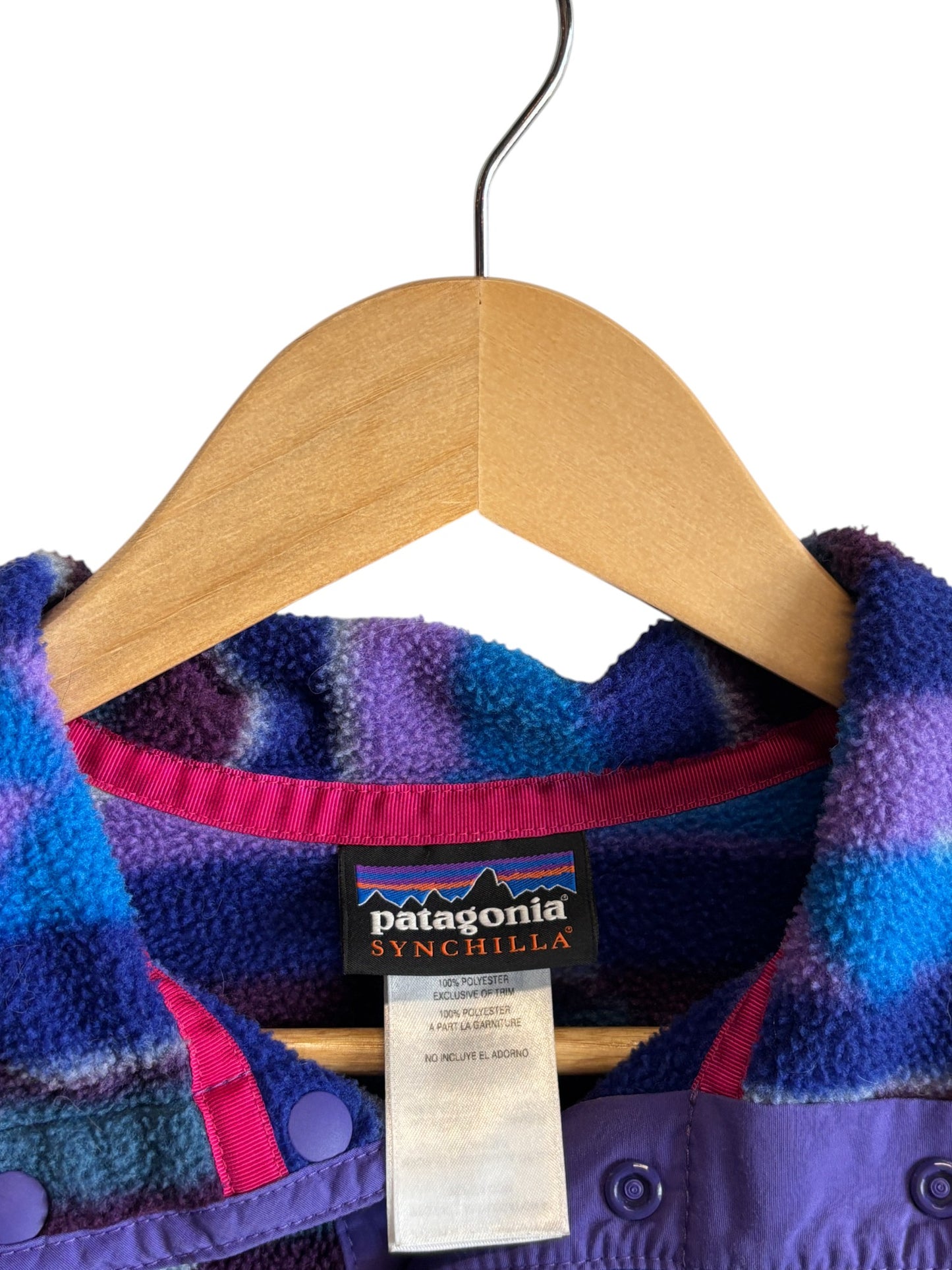 Vintage Patagonia Women's Synchilla Snap T Pullover Purple Sweater Size Medium