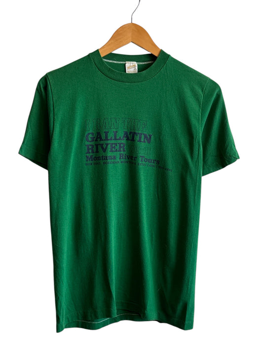 Vintage 80's I Ran The Gallatin River Tour Tee Size Medium