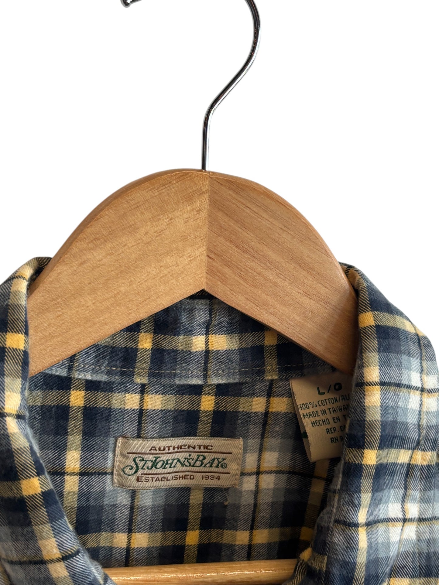 Vintage St Johns Bay Flannel Button Up Shirt Size Large
