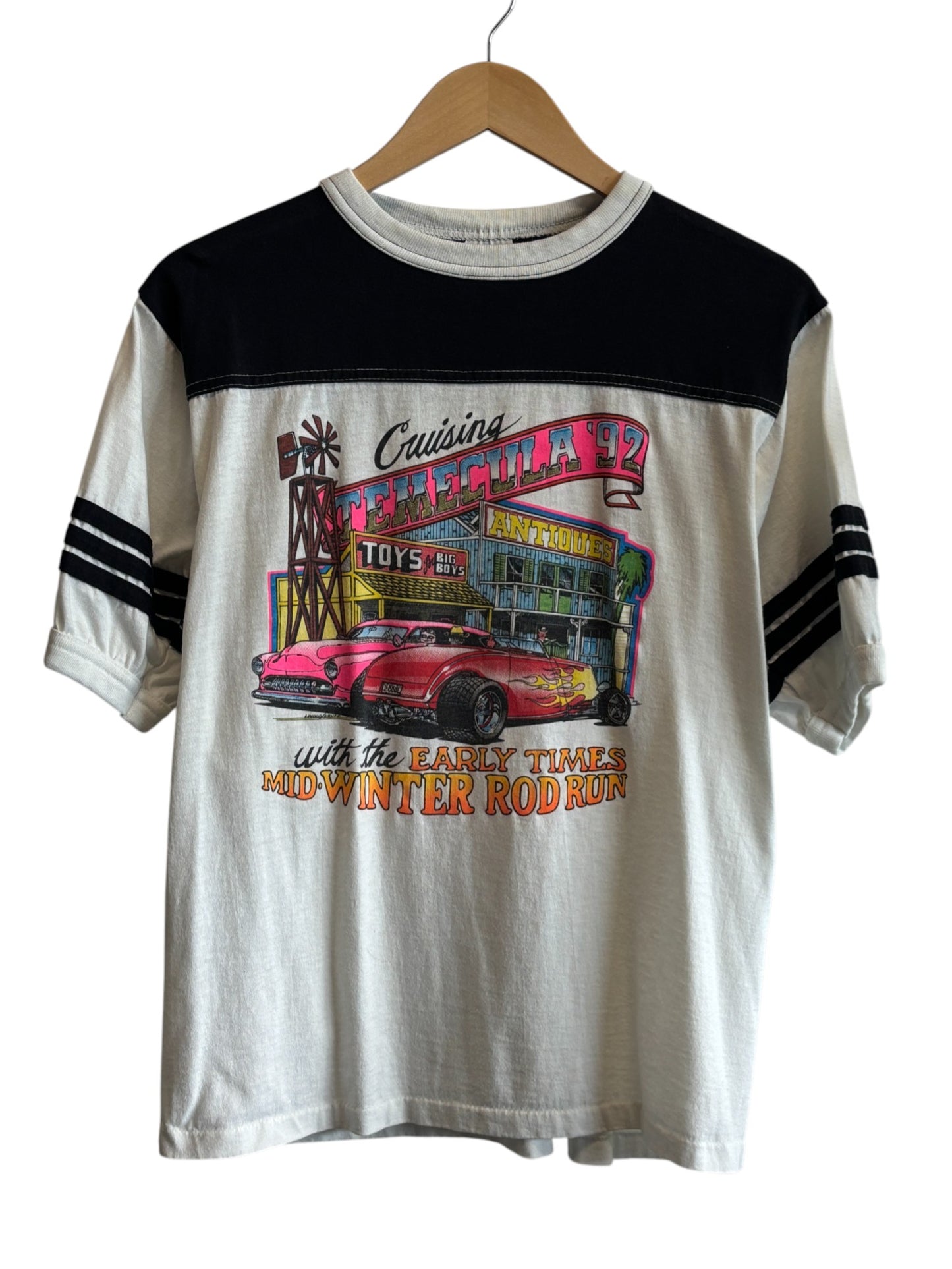 Vintage 1992 Crusin Temecula Classic Car Hot Rod Graphic Tee Size Large