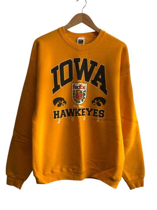 Vintage 2003 Iowa Hawkeyes Orange Bowls Crewneck Sweater Size XL